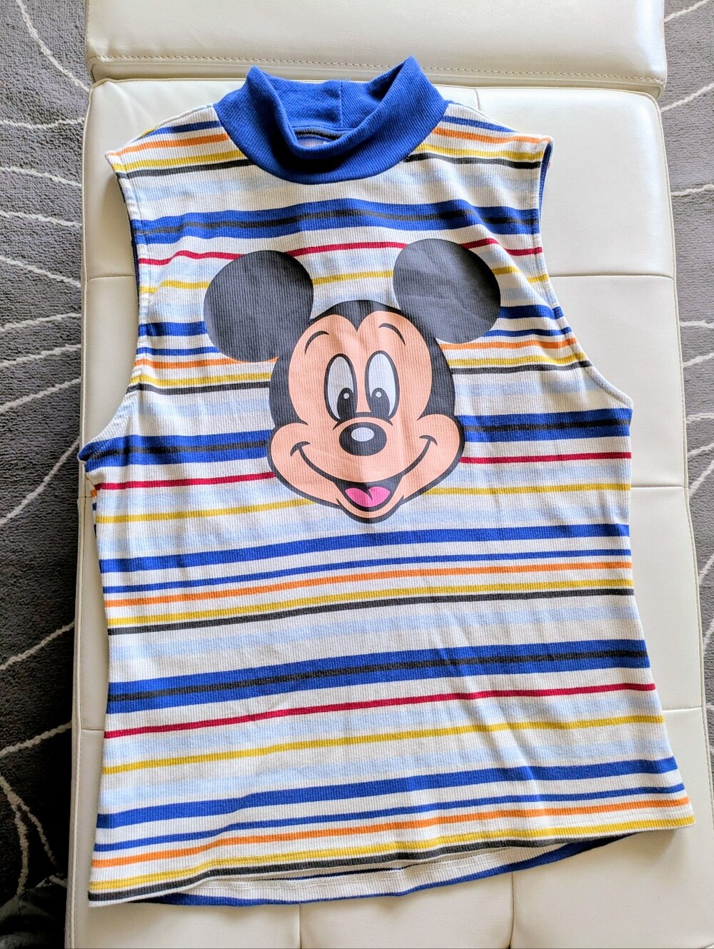 Disney Mickey Mouse Retro Style Striped Sleeveless Top